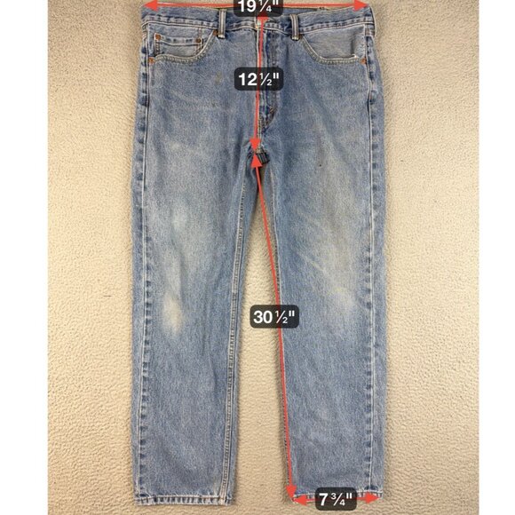 Levis Jeans Mens 38x32 Blue Denim Straight Leg 505 Workwear Classic American - Picture 3 of 8